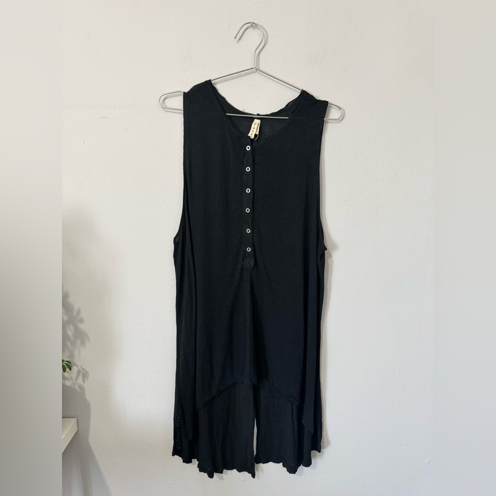 Urban Outfitters Black Button-Front Tank Top